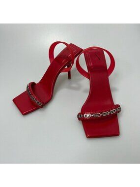 Givenchy G Woven Sandals in braided leather with chain red women’s EU 39/US 9